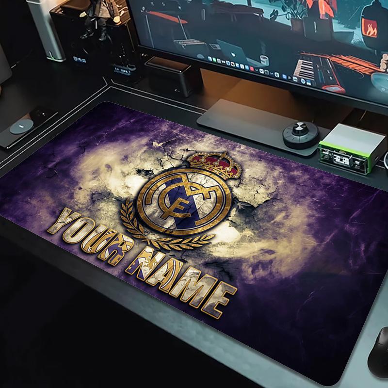 Real Madrid Aufdruck Kissen Rutschfest Laptop Tablet Großes Mauspadd XXL Matte Mini-PC Spielmatte Mit Verriegeltem Rand