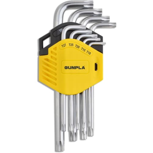 

Gunpla Star Wrench, Torx Wrench, Tamper-Proof, 9-Piece Star Driver and Hex Lobe Wrench Set