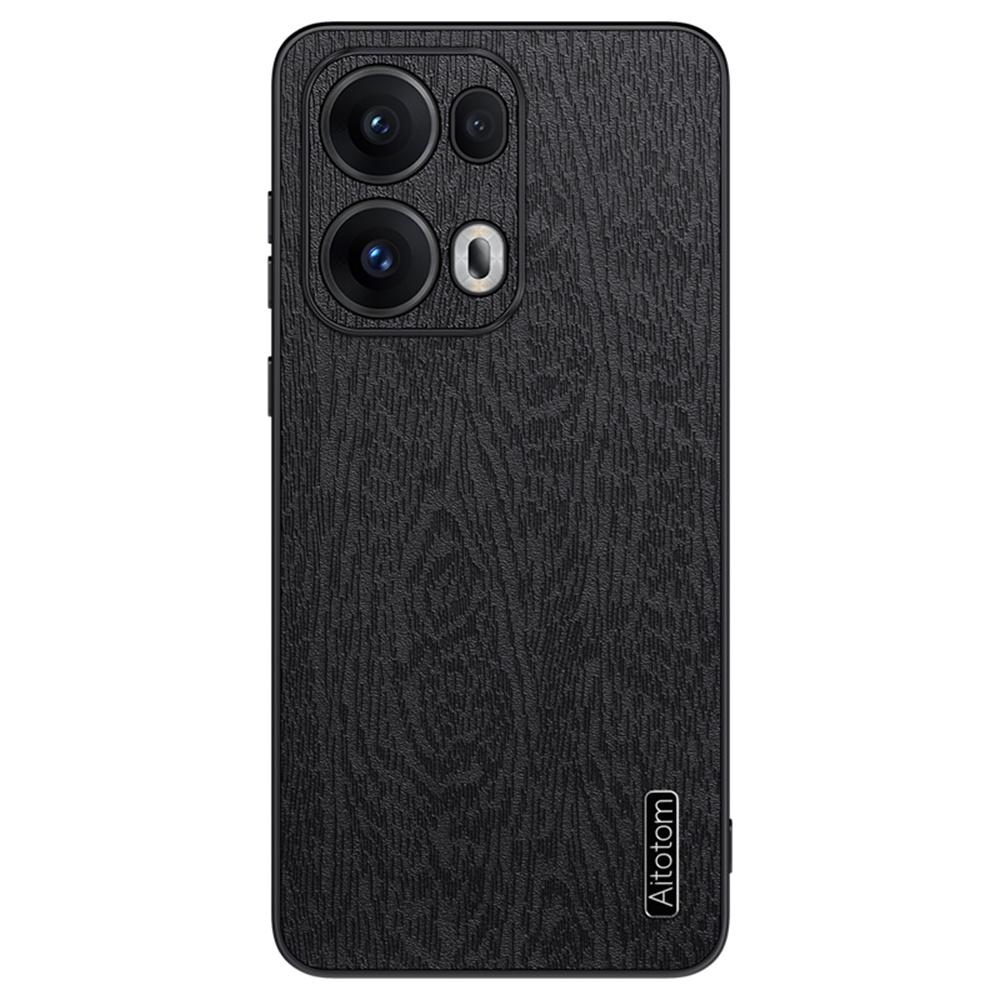 

Чехол для Oppo Reno13 Pro 5G, текстура дерева, покрытие из ПУ кожи, ПК+ТПУ чехол для телефона A