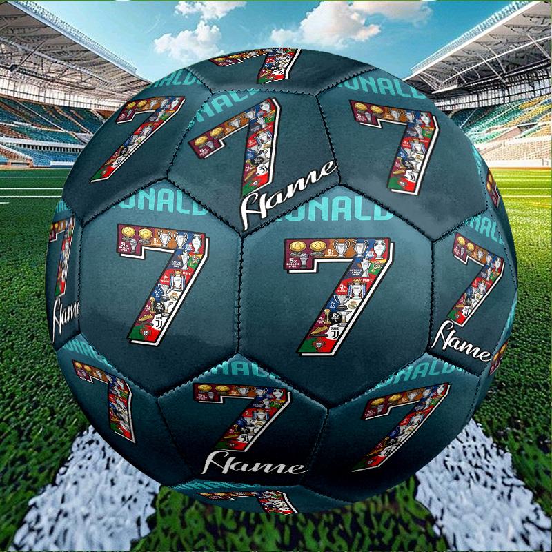 Custom Name Personalized Cristiano Ronaldo-A Print Size 5 Soccer Ball Training & Match Football, for Team, Kicking, Gift for Football Enthusiasts