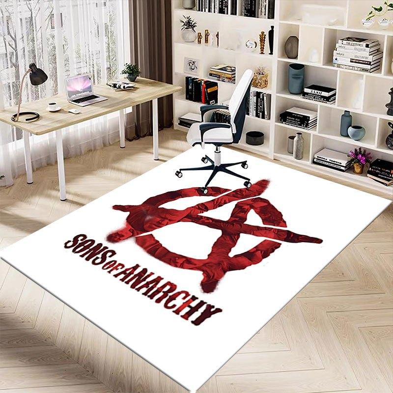 1pc Sons of Anarchy themed Office Carpet Chair Mats - durable polyester rug for home theater, office, dorm room decor - tA63