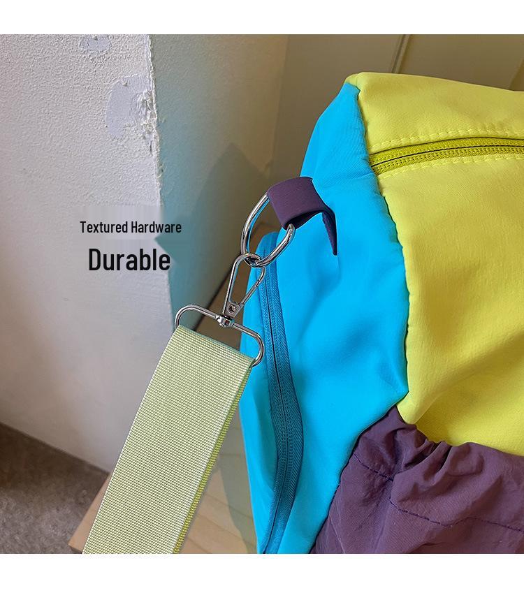 Cross-Border Color Block Travel Bag: Large Capacity, Lightweight, Handheld Sports & Fitness Duffel