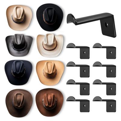 4/8Pcs Hat Hooks Cowboy Hat Racks Easy Installation Strong Adhesive Wall Mount Cap Holder Baseball Cap Organizers