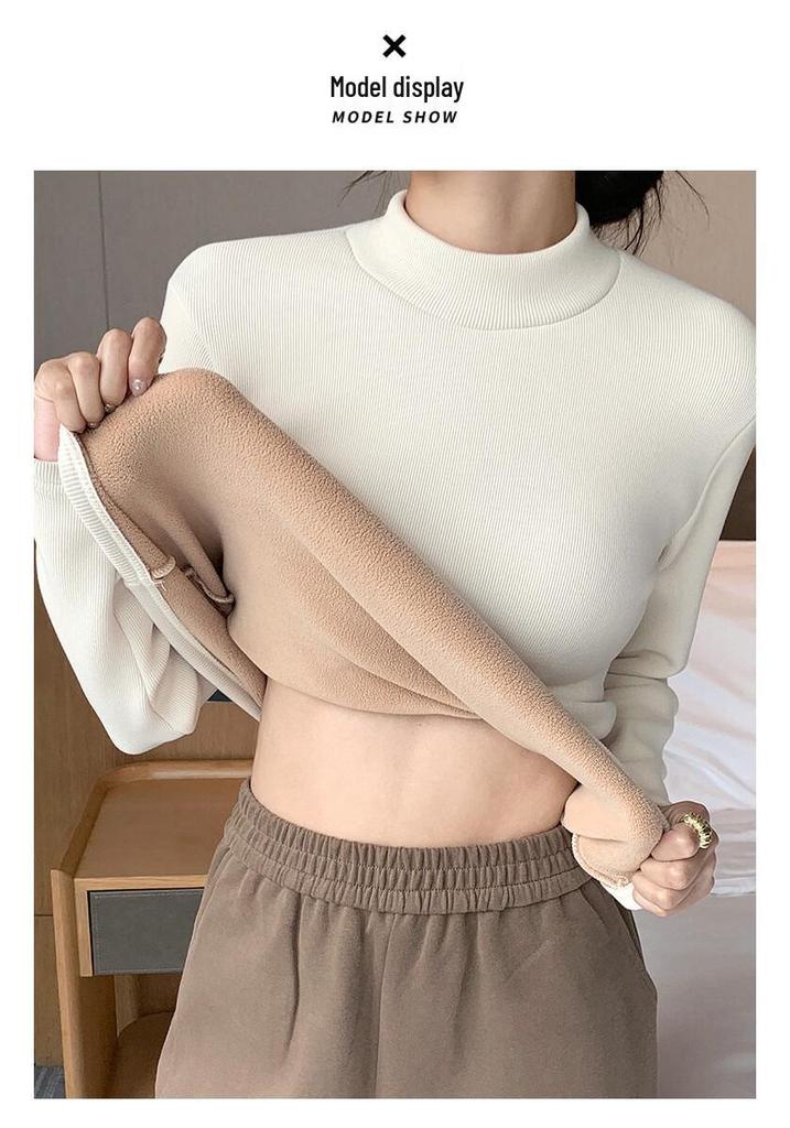 Maglia Termica a Collo Tondo con Interno in Pile da Donna Langsha