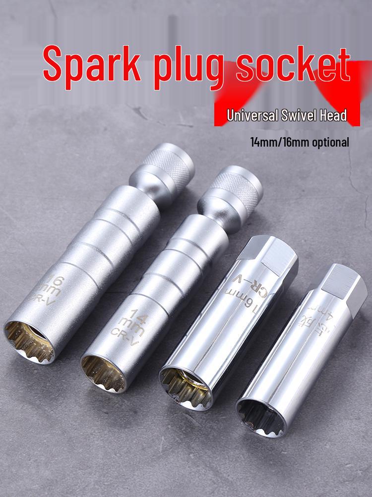 Universal Magnetic Spark Plug Socket Wrench (14/16mm) for Easy Spark Plug Removal and Installation