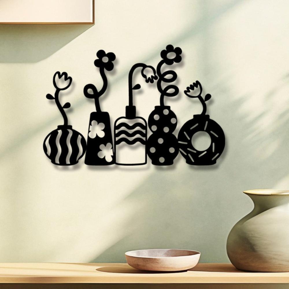 

Metal Flower Pot Wall Art Kitchen Decor Entryway Home Gift 20x30