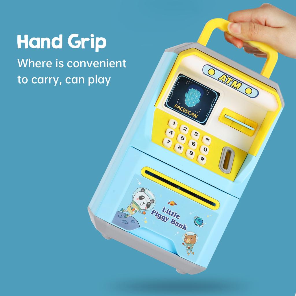 Elektrisk sparegris for barn Baby minibank Moeny Jar Simulert ansiktsgjenkjenning Auto Scroll