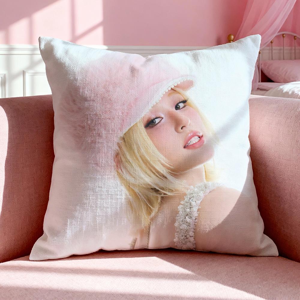Kpop Style S-Somi Cushion Cover Breathable Linen Pillowcase Summer Odorless Eco-Friendly Invisible Zipper Washable
