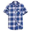 Camisa casual masculina de manga curta para negócios Camisa xadrez masculina de meia manga