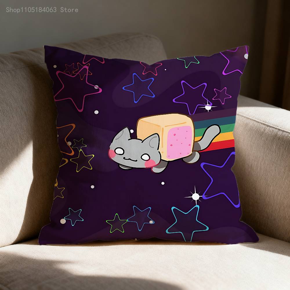 NNyan Cat Throw Pillow Case For xcm xcm xcm Square Car Pillowcase Home Bedchamber Decor Gift
