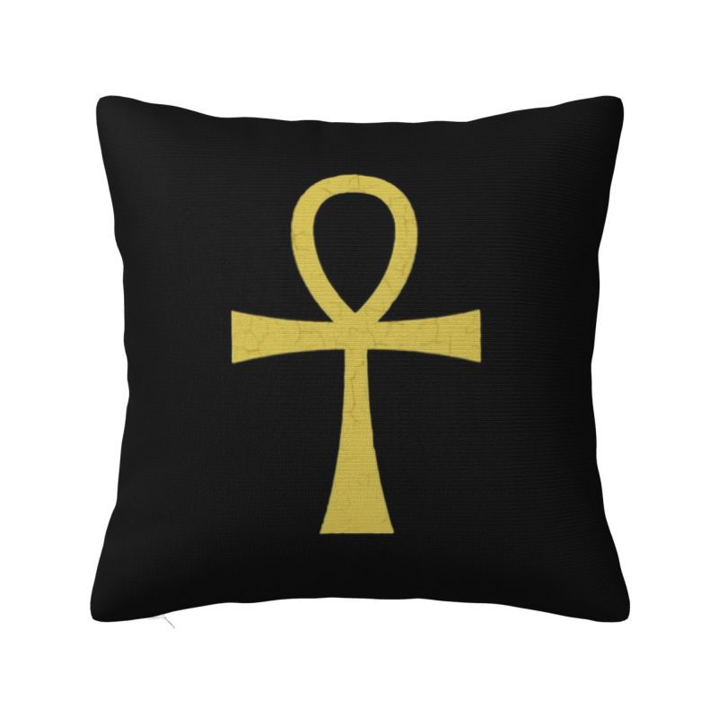 Nordic Egyptian Cats And Ankh Cross Cushion Cover for Sofa Velvet Ancient Egypt Throw Pillow Case for Living Room