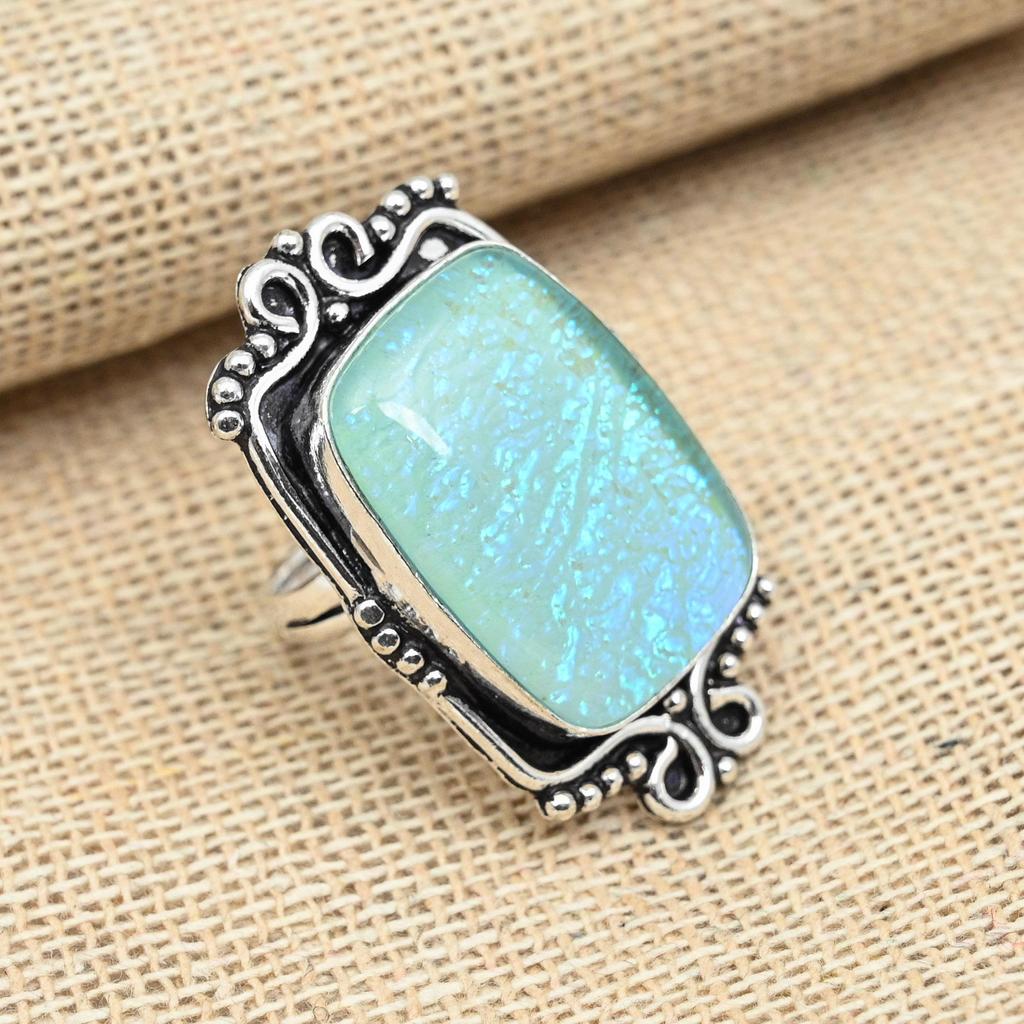 Blue Triplet Opal Gemstone 925 Sterling Silver Beautiful Ring Handmade Jewelry