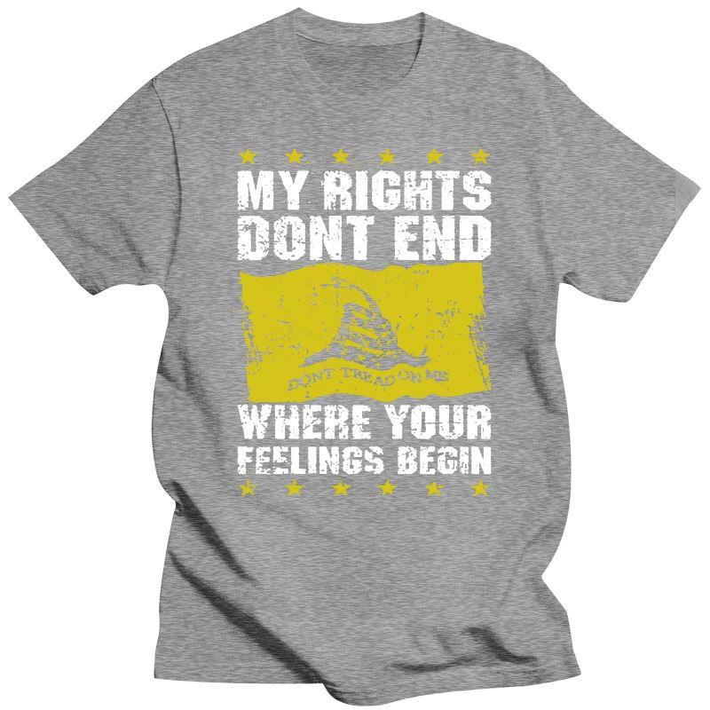 

My Rights Dont End - Dont Tread On Me T Shirt Cotton Print Mens Summer O-Neck fashion MAN T-SHIRT 4XL