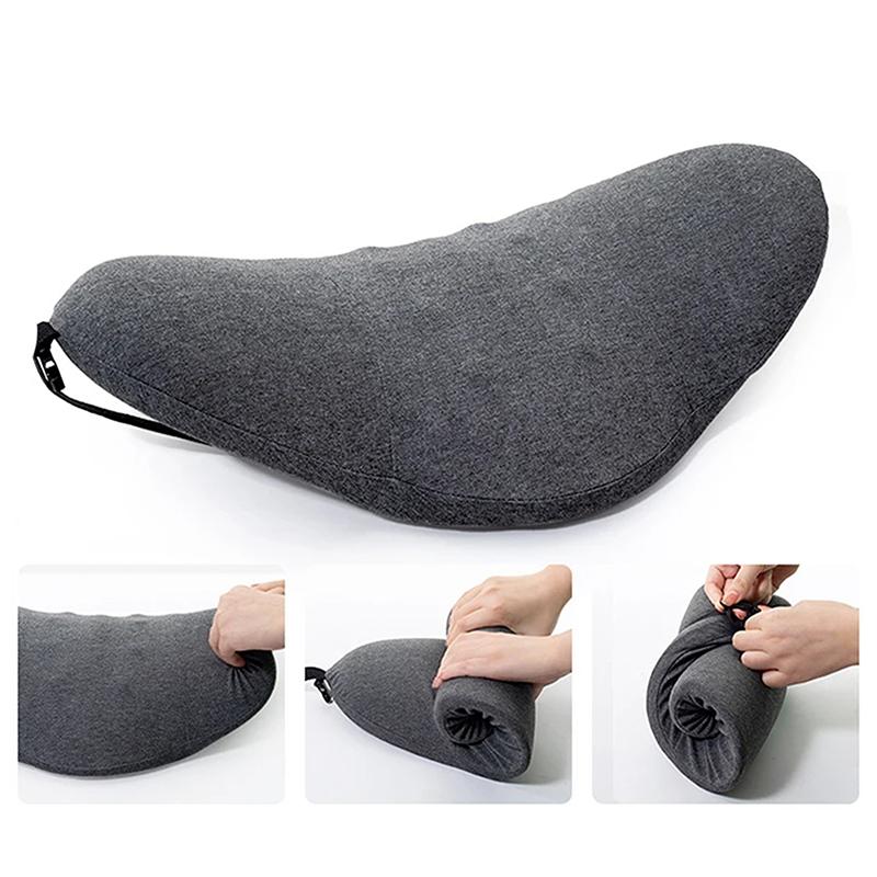 Memory Foam Lumbar Pillow Rollable Pregnant Waist Pad Washable Lumbar Support Backrest Mat Bed Cushion Detachable Back Pillow
