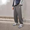Li Ning Sports Lifestyle Series Solid Color Cuffed Fleece Warm Knitted Sweatpants Men Bottoms Road-Gray AKLTB27-3