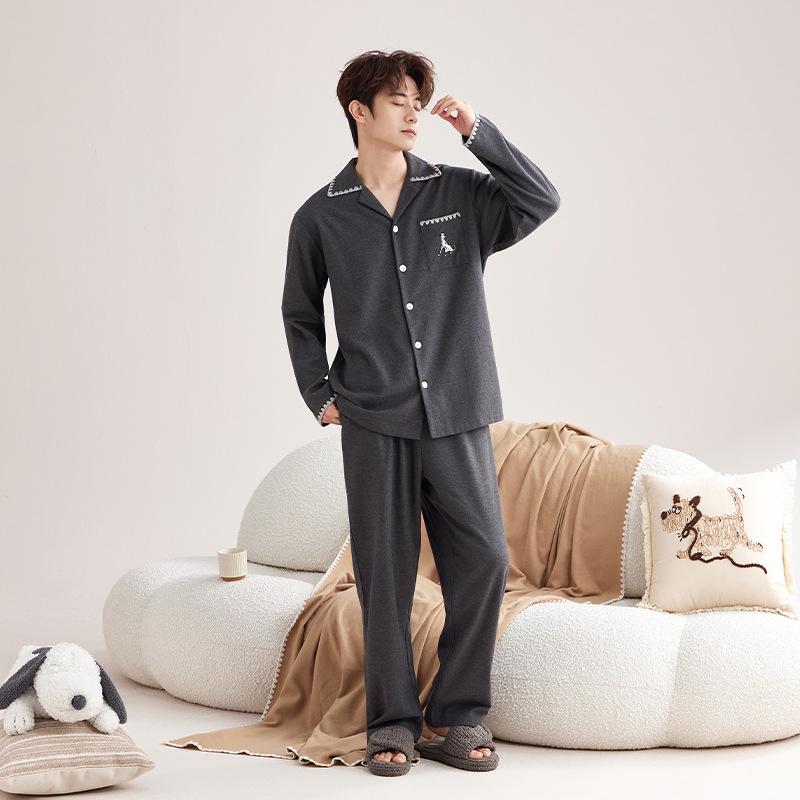 

Women s Woven Flannel Pajama Set: Pure Cotton, Long Sleeve, Lapel Design, Warm & Cozy for Autumn/Winter Homewear 3XL (Men 180-200 lbs)