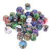 50Pcs Unique Acrylic Double Color Dices Round Corner Role Playing Dices 6 Sided Table Game Dices Smooth Surface