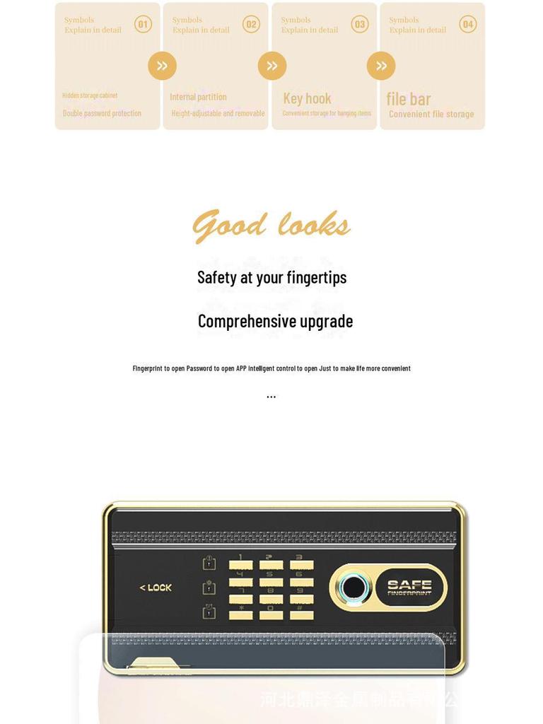 Tiger Brand All-Steel Fingerprint Safe for Home/Office - Anti-Theft Small Safe Deposit Box