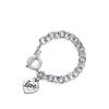 Classic Enamel Heart Bracelet for Women with Clasp Heart Pendant