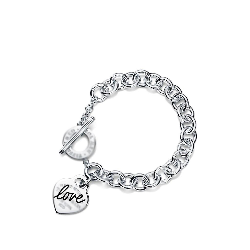 Classic Enamel Heart Bracelet for Women with Clasp Heart Pendant