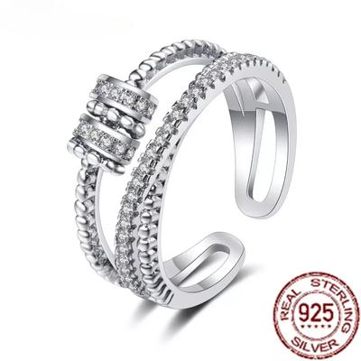 S925 Sterling Silber Angst Ring Einstellbare Öffnung Frauen Zappeln Ring Mit Perle Sorgen Stress Relief Für Weibliche Party