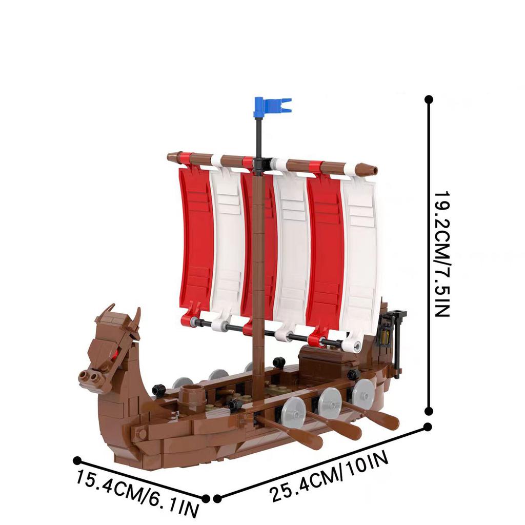 Viking Tribe Migration Ship Pirate Ship Building Block Figurine Assembly Toy Model Compatible Set