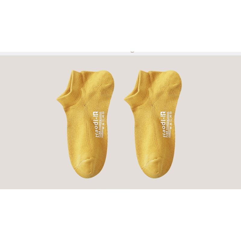Pure Cotton Men's Spring and Summer Anti-odor, Anti-slip, Non-dropping Heel Socks, Sweat-absorbing, Breathable, Casual Shallow Socks