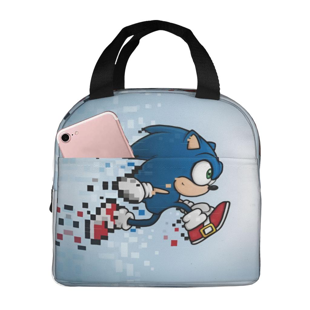 Custom S-Soniced Insulated Lunch Bags for Work School Hedgehog Game Resuable Cooler Thermal Lunch Box Men Women