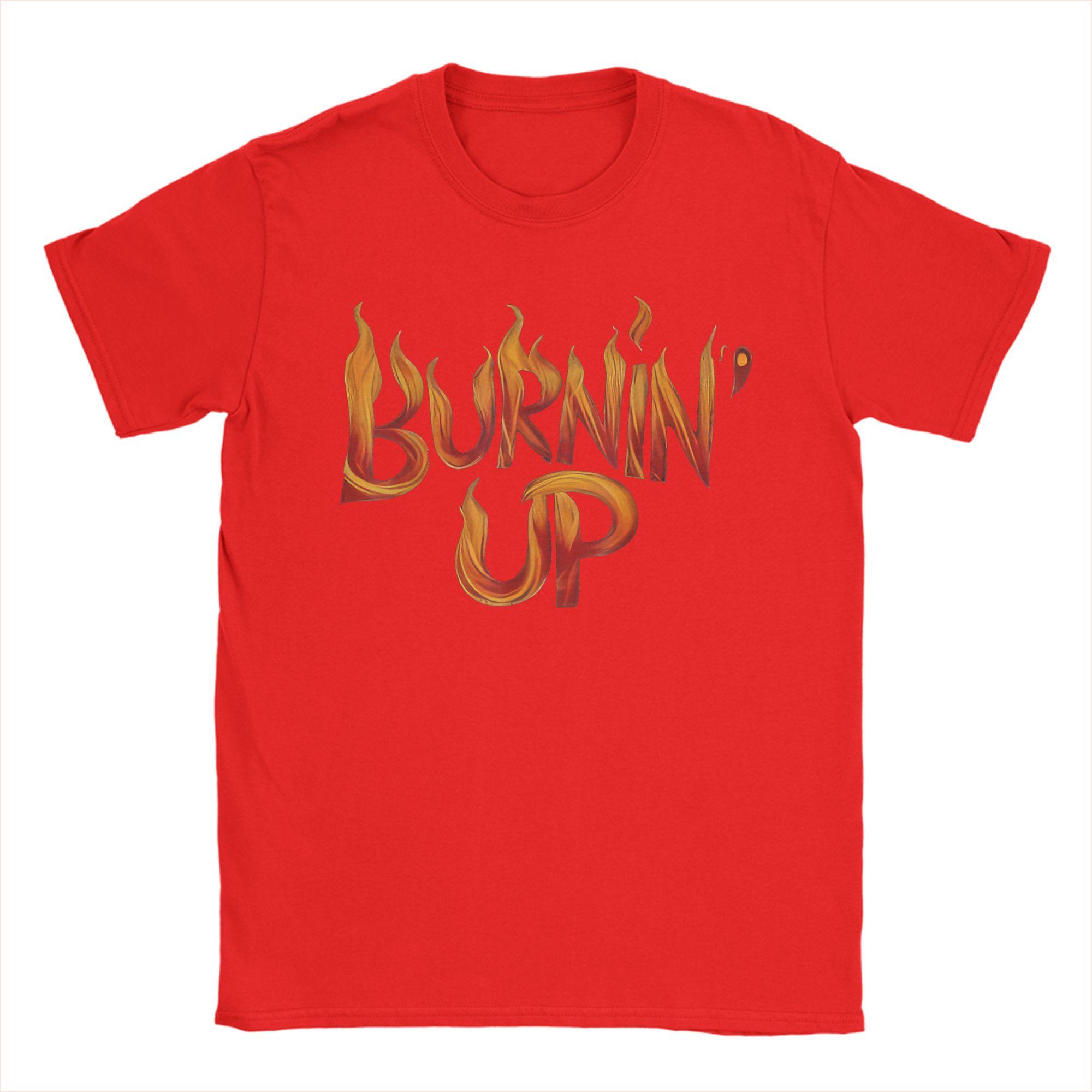 Novelty Burnin Up Fire Flames Bold Vintage TShirt Men O Neck Cotton T Shirts  Short Sleeve Tees Plus Size Tops S