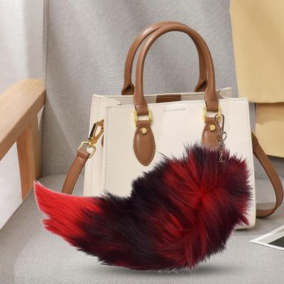 Faux Fox Tail Keychain Pendant Handcrafted Faux Fur Tail Cosplay Renaissance Furry