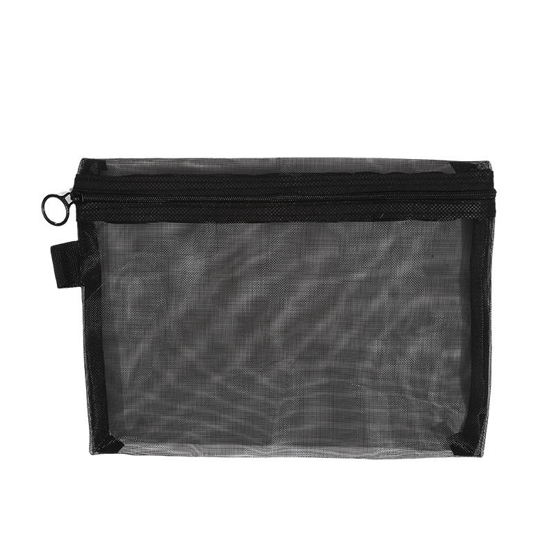 1pcs Transparent Mesh Zipper Cosmetic Bag Women Necessary Organizer Fashion Small Large Black Toiletry Bags Makeup Pouch Case