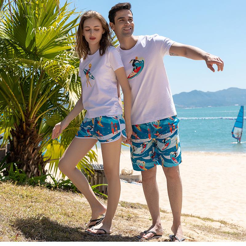Beach Pants Soaking Hot Spring Swimming Pants Quick-Drying Launching Seaside Shorts Surfing New Men'S Loose Printed Casual Swimming Trunks