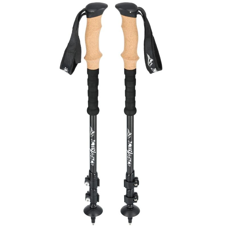 Adjustable trekking poles black - carbon