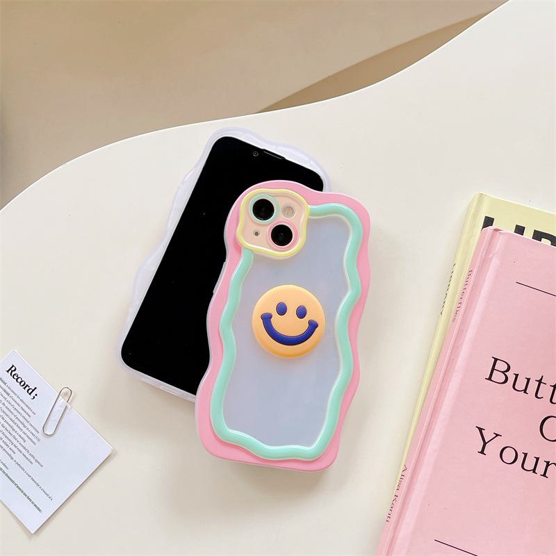 Macaron 3D Smileys Phone Case for Apple 15, Huawei Mate50Pro, P60 - Trendy Girls' Style Interchangeable with 14
