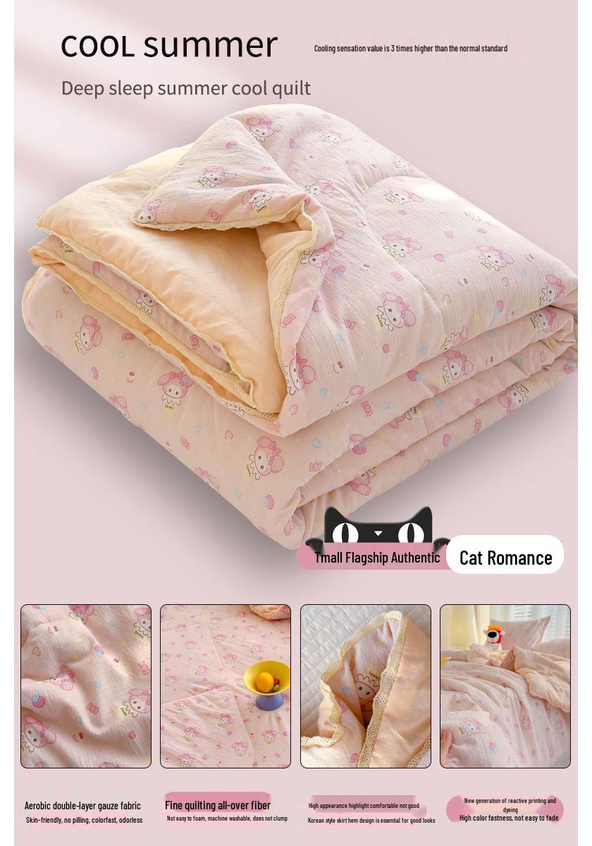 Double Layer Gauze Cotton Summer Quilt - Cooling & Machine Washable Child 110x150cm