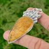 Daughters Day Deal Pear Fossil Coral Stone Wedding Pendant 925 Sterling Silver