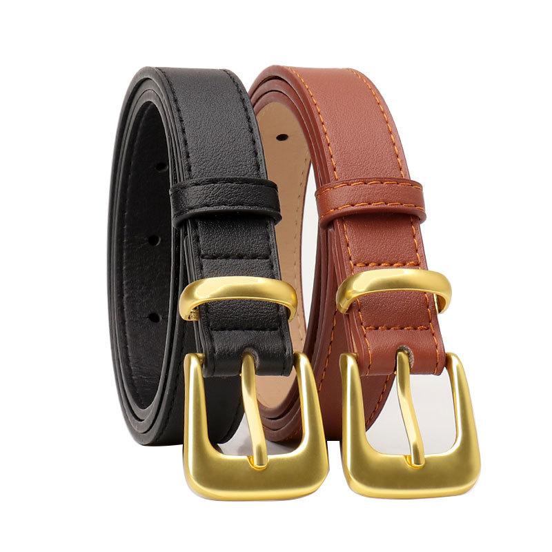 Ladies Belt Fashion Hundred with Jeans Belt Female Simple Korean Version of The Senior Sense of Tide Ins Wind Trouser Belt Black