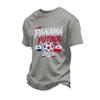 Men's Soccer Fan T-Shirt with Multi- Print Loose Fit Casual Summer Top