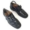 90s? Made In Italy Hawkins All Leather Heavy Leather Monk Strap U Tip Shoes Size 39 24.5 Black Dress Shoes