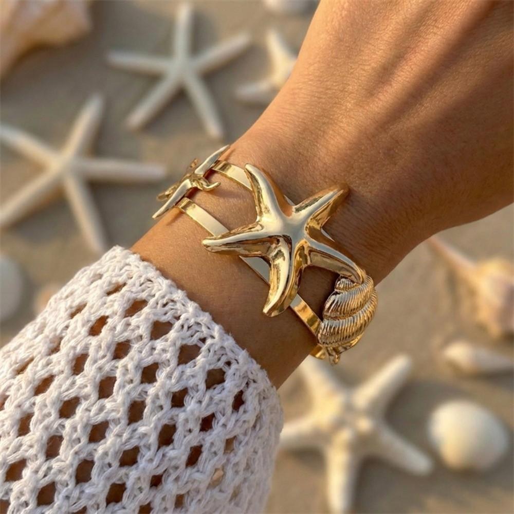 Bohemian Open Arm Bracelet Gold Color Opening Bracelet New Upper Arm Bangles Women