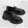 2025 Chunky Patent Leather Height-Boost Men's Loafers - Shiny, Thick-Soled, Trendy Hairstylist Shoes