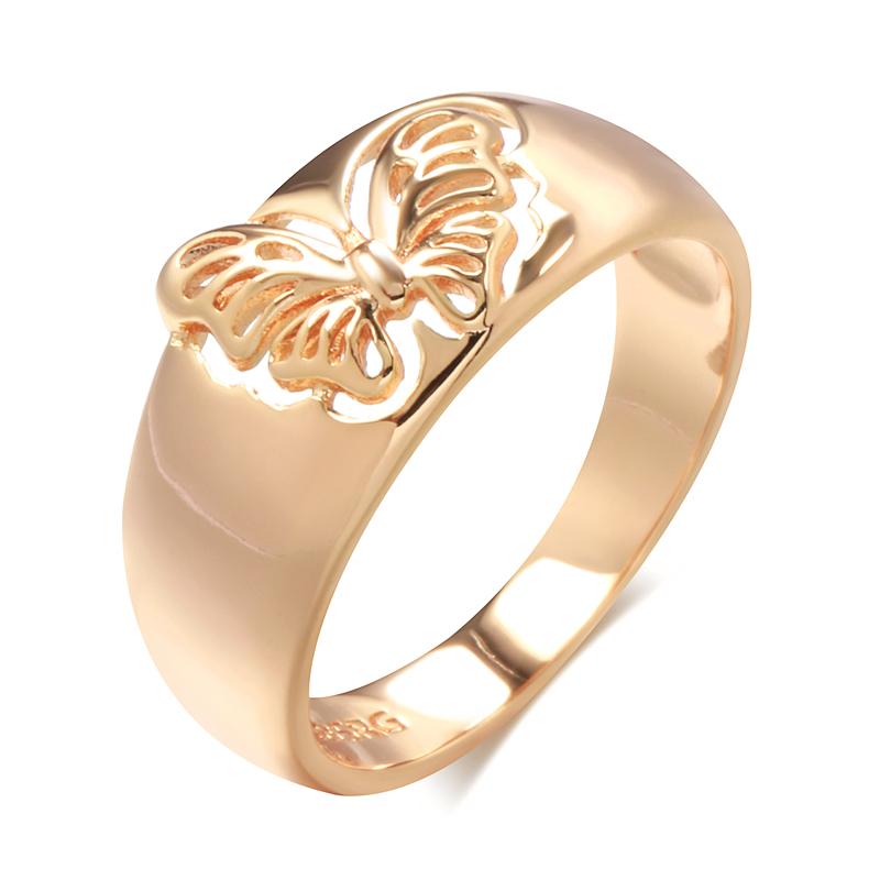 Fashion Glossy Rings For Women Rose Gold Simple Ethnic Bride Butterfly Rings High Quality Daily Jewelry New