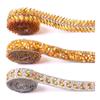 Golden Hot Fix Rhinestone Trim Wheat Ear Design Resin Material Wheat Ear Rhinestone Strip Hot Melt Adhesive