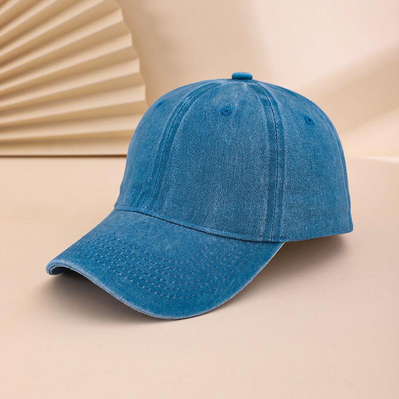 Cross-border Solid Color Glossy Washed Cotton Baseball Cap, Soft Top Adjustable Baseball Cap, Couple Style Fashionable Matching