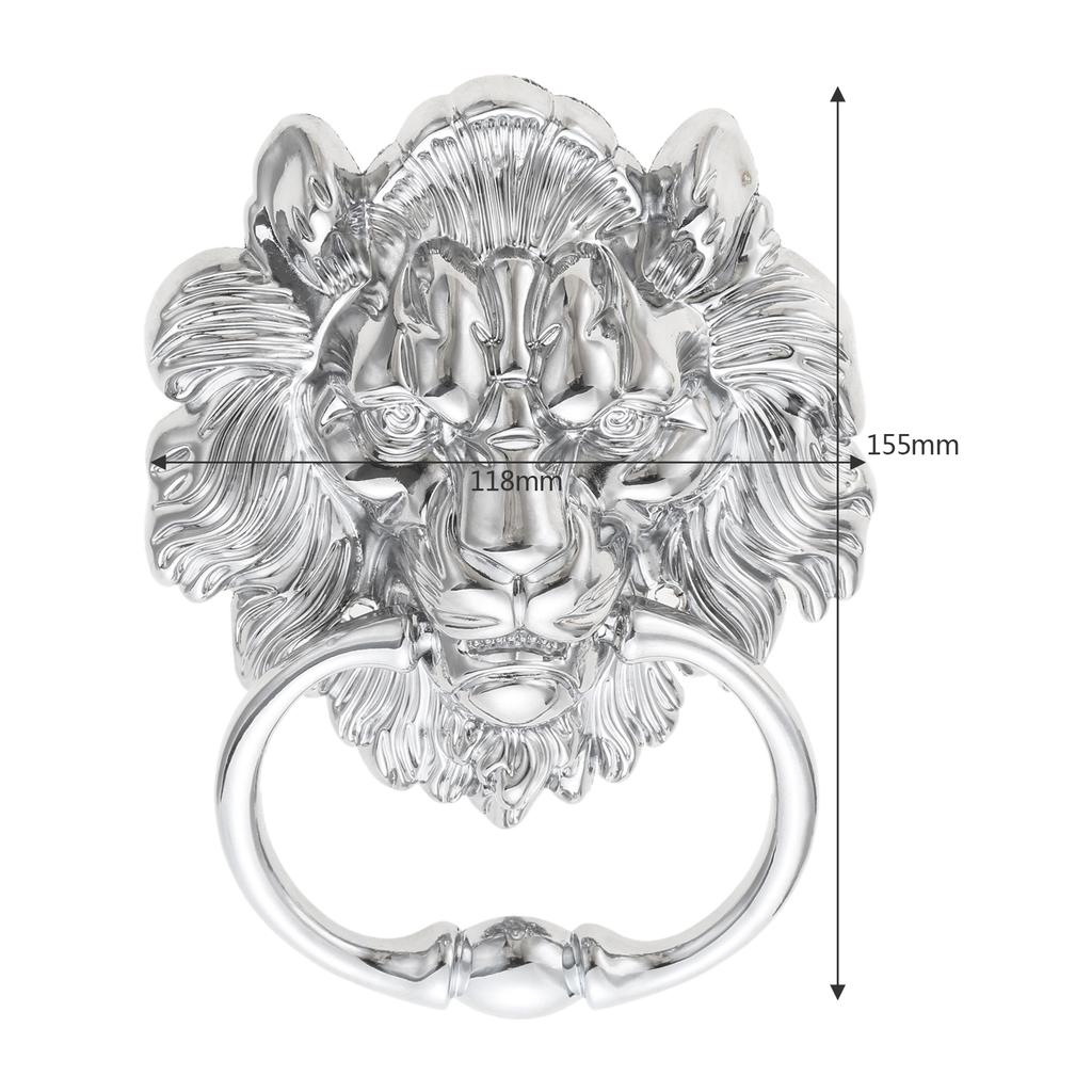 DRELD 155mm Big Lion Head Drop Ring Furniture Handle Bright Chrome Wood Chair Sofa Door Pull Handle Knob Retro Style Silver Gold