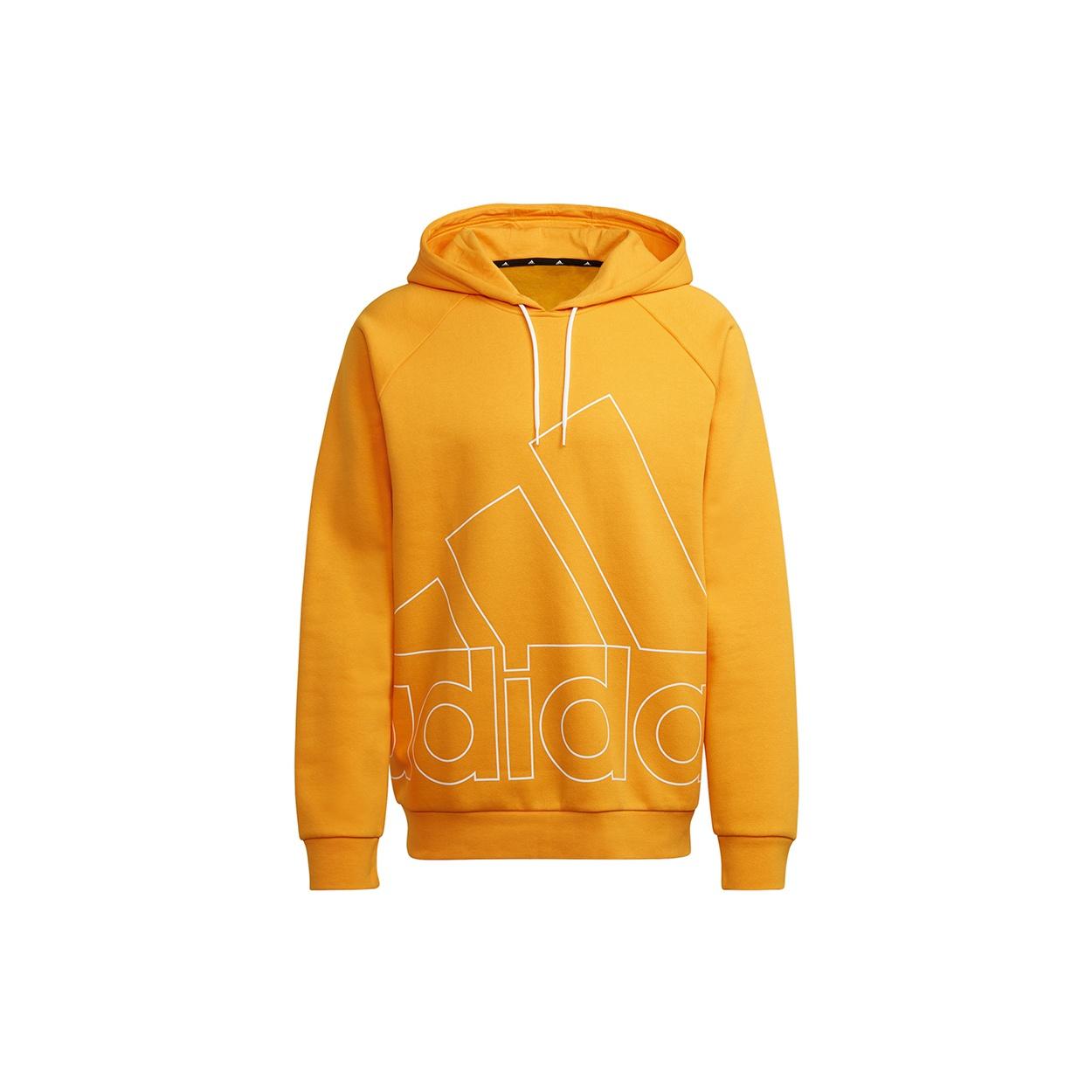 Men s adidas Big Lo Hd Fl Hollow Out Large Logo Printing Pullover Sports Gold Color HB5090 L