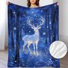 A Soft And Warm Flannel Throw Blanket Featuring a Dreamy Forest Deer Pattern, Perfect for Use On Sofas, for Home Relaxation, As an Air Conditioning Bl