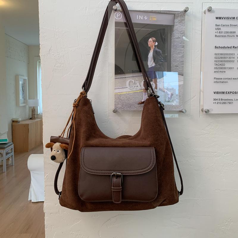 Retro Commuter Dumpling Bag Women's Large-capacity New Autumn and Winter Versatile Shoulder Bag Multi-functional Backpack