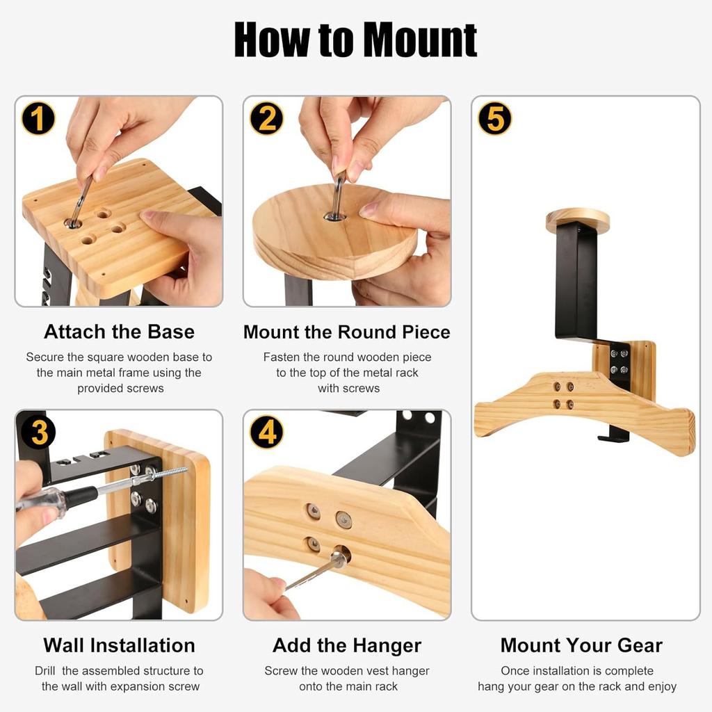 Multifunktionales wandmontiertes Lagerregal mit Helmhaken Sportgeräte Kleiderbügel Und Hut Wandhalterung
