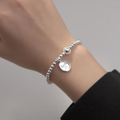 Silber 925 Tägliches Lächeln Charm Silberkugel Banding Silberarmband